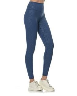 DiMonde Yoga Leggings Damen Yogahose - Hohe Taille - Elastische Körperformende Bauchkontrolle 4D-Stretch - Pilates Fitness Sport Leopardenblau Größe L von DiMonde