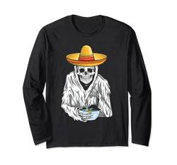 Mexikanisches Skelett Essen Ramen Dia De Los Muertos Day of Dead Langarmshirt von Dia De Los Muertos Cloths Day Of Dead Mexican
