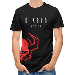 Diablo T-Shirt Freizeitshirt Shirt Kurzarm Shirt Aufdruck Rundhalsausschnitt O-Neck 100% Baumwolle (S, schwarz) von Diablo