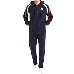 Diadora TRACKSUIT HOODIE FZ CORE Trainingsanzug für Herren Frühlingsjacke komplett 102.178181, Classic Navy, M von Diadora