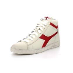 Diadora Unisex Game L High Waxed Hohe Sneaker, Weiß Rot, 37 EU von Diadora