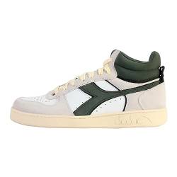 Diadora Unisex Magic Basket Demi Cut Suede Leder Gymnastikschuh, White Dark Forest, 44 EU von Diadora