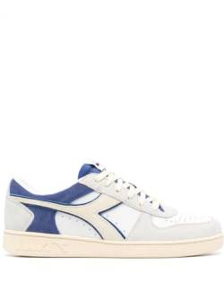 Diadora Unisex Magic Basket Low Suede Leder Gymnastikschuh, Weiße Blaue Augen, 39 EU von Diadora