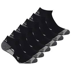 Diadora Unisex Sneaker Sportsocken, 6er Pack - Socken, Mehrfachpackung, Logo, Muster Schwarz 43-46 von Diadora