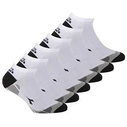 Diadora Unisex Sneaker Sportsocken, 6er Pack - Socken, Mehrfachpackung, Logo, Muster Weiß 39-42 von Diadora