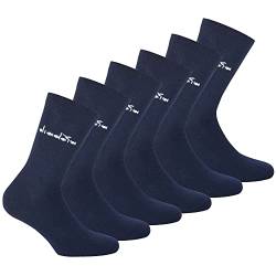 Diadora Unisex Socken, 6er Pack - Sportsocken, Baumwolle, Logo, einfarbig Dunkelblau 39-42 von Diadora