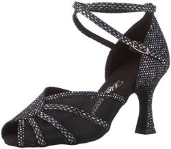 Diamant Damen Tanzschuhe 020-087-183 Standard & Latein, Schwarz (Schwarz-Silber), 33 2/3 EU (1.5 UK) von Diamant