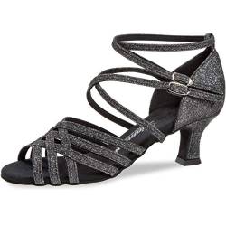 Diamant TANZSCHUHMANUFAKTUR Damen 108-036-519 Tanzschuh, Schwarz Silber, 39 1/3 EU Schmal von Diamant