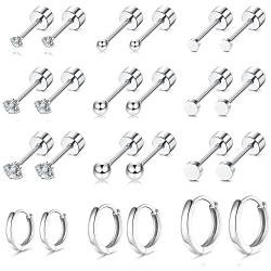 Diamday 12 Paar Klein Ohrringe Sets für mehrere Piercings, Hypoallergene 14K Gold Plattiert Creolen kleine Huggie Hoop Ohrringe Frauen Ohrläppchen Knorpel Helix Tragus von Diamday