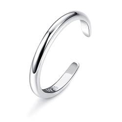 Diamday 925 Sterling Silber Offener Zehenringe für Damen Verstellbare Gelenk Finger Ringe Mode Minimalistischer Zehenringe Mädchen Hypoallergen Offene Schwanzband Ringe Fußschmuck Geschenke Silber 1MM von Diamday