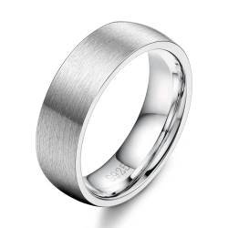 Diamday 925 Sterling Silber Ring für Damen Herren Silber Gebürstet und Mattiert Ehering Schlicht Einfach Hochzeitsring Verlobungsring Trauringe Fingerring Comfort Fit 6mm 49 von Diamday