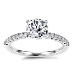 Diamday 925 Sterling Silber Verlobungsringe für Damen 5A Zirkonia Solitär Promise Ring Frau Antragsring Ehering für Braut Damenring Heiratsantrag Schmuck Oval Runde Eternity Ringe A Größe 57 von Diamday