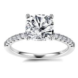 Diamday 925 Sterling Silber Verlobungsringe für Damen 5A Zirkonia Solitär Promise Ring Frau Antragsring Ehering für Braut Damenring Heiratsantrag Schmuck Oval Runde Eternity Ringe C Größe 60 von Diamday