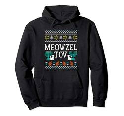 Meowzel Tov Jewish Cat Owner Hanukkah Chanukah Ugly Gift Pullover Hoodie von Diamond Deals LLC