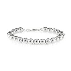 Diamond Treats 925 Silber Italienisches Design Ball-Armband für Damen, Elegantes 925 Sterling Silber Armband für Frauen und Teenager Mädchen mit Silberperlen, Silber Armbänder mit Geschenkbox von Diamond Treats