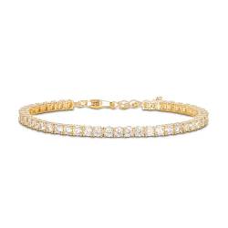 Diamond Treats 925 Sterling Silber Tennis Armbänder für Damen mit weißen Zirkonia Steinen, kurzes Tennis Armband aus Gold für Frauen und Mädchen, Sterling Silber Schmuck Geschenke für Frauen von Diamond Treats