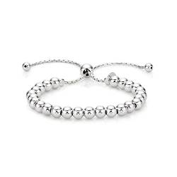 Diamond Treats Kugelarmband für Damen und Mädchen, 925 Sterling Silber Armband für Frauen, Italienisches Design Bead-Armband mit 5 mm Perlen, Sterling Silber Schmuck-Geschenke für Frauen von Diamond Treats