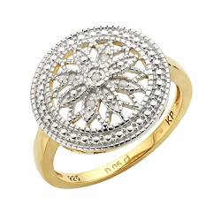 Diamonds by Ellen K. Damen Ring 925/- Sterling Silber bicolor Diamant gelb 0,05ct. 358270817 von Diamonds by Ellen K.
