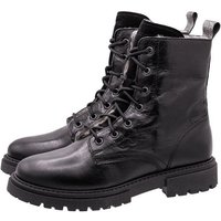 Dianetti Dianetti Stiefel Boots Damen Teens 1511 Schnürboots Lammfell Schwarz Schnürstiefelette von Dianetti