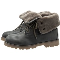 Dianetti Stiefel Dianetti Mädchen 9868 Winterschuhe Leder Lammfell Grau Schnürstiefelette von Dianetti