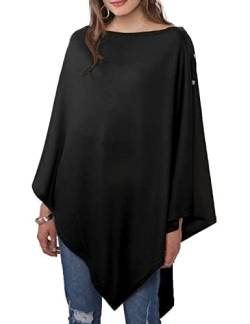 DiaryLook Kaschmir-Feeling gestrickter Poncho Damen Elegant, Langer Cape Damen Poncho für Frauen, weiche Knöpfe, Leichter Wickel Schal Cardigan für Frühling, Sommer, Winter Geschenk für Frauen von DiaryLook