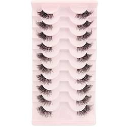 10 Paar Falsche Wimpern Natürliche Halbe Wimpern Kurze Dünne Wimpern Packung Mit Weichen Gefälschten Halben Wimpern Natürliche Katzenaugen Wimpern von Diarypiece