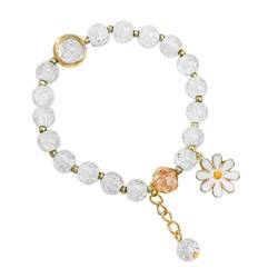 Blumen-Charm-Armbänder, springende Kristalle, Gänseblümchen-Armband, Modeschmuck von Diarypiece