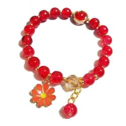Diarypiece Damen-Armband mit Perlen und Erdbeere, Gänseblümchen, Armband von Diarypiece