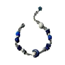 Diarypiece Modischer Stern-Perlen-Armreif, verstellbar, blaue Perlen, Armband, Schmuck von Diarypiece