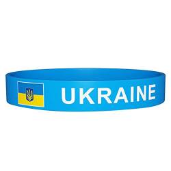 Diarypiece Silikonarmband mit Ukraine-Flagge, modisches Party-Sportzubehör für Männer und Frauen von Diarypiece