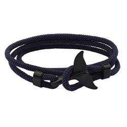 Diarypiece Trendiges Armband, handgefertigt, Walschwanz, Wikinger, Seilschnur, Schmuck für Unisex von Diarypiece