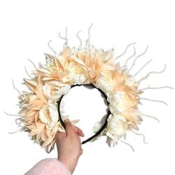 Ethnisches Braut Stirnband Haarkranz Blumen Hochzeit Blumen Stirnband Haarband Haarband Damen Haar Accessoire Elegantes Und Stilvolles Haar Accessoire von Diarypiece