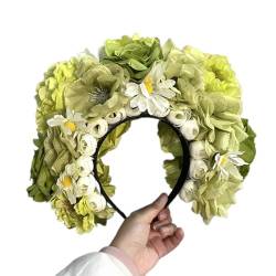 Ethnisches Braut Stirnband Haarkranz Blumen Hochzeit Blumen Stirnband Haarband Haarband Damen Haar Accessoire Elegantes Und Stilvolles Haar Accessoire von Diarypiece