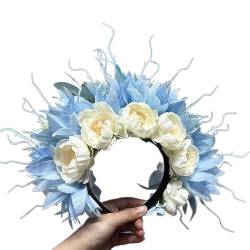 Ethnisches Braut Stirnband Haarkranz Blumen Hochzeit Blumen Stirnband Haarband Haarband Damen Haar Accessoire Elegantes Und Stilvolles Haar Accessoire von Diarypiece