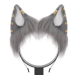 Füchse Ohr Haarband Mit Legierung Ohrring Dekor Füchse Ohr Stirnbänder Gothic Cartoon Haarband von Diarypiece