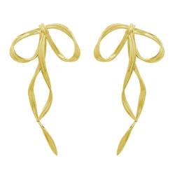 Modische Ohrhänger in Schleifenform, elegante Schleifen-Ohrringe, einfache Linie, Charm-Ohrhänger, Metallschmuck für Damen, Acryl von Diarypiece