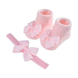 Schleifen Stirnband Und Kurze Socken Für Babys Unisex Jungen Und Mädchen Niedlicher Kopfschmuck Rutschfeste Bodensocken Geschlechtsneutrale Accessoires Baby Accessoires Für Mädchen von Diarypiece