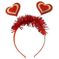 Valentinstag-Stirnbänder mit Pailletten, Lametta, Urlaub, Kopfschmuck für Maskeraden, Party, elegante Herz-Stirnbänder, Haarreifen von Diarypiece