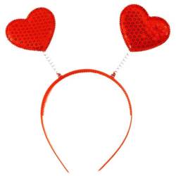 Valentinstag-Stirnbänder mit Pailletten, Lametta, Urlaub, Kopfschmuck für Maskeraden, Party, elegante Herz-Stirnbänder, Haarreifen von Diarypiece