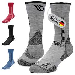 Diasports Merino Wandersocken Herren & Damen | Antiblasen Merinosocken Wanderstrümpfe | Atmungsaktive Outdoorsocken | Warme Thermosocken | Funktionssocken Winter Sport & Arbeit | HIKESTARS Grau 35-38 von Diasports