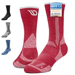 Diasports Merino Wandersocken Herren & Damen | Antiblasen Merinosocken Wanderstrümpfe | Atmungsaktive Outdoorsocken | Warme Thermosocken | Funktionssocken Winter Sport & Arbeit | HIKESTARS Rot 35-38 von Diasports