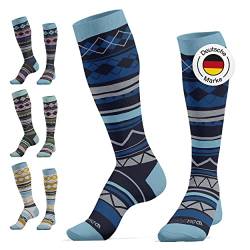 Diasports Skisocken Herren & Damen MERINO | Stylische Thermo Socken für Snowboard und Ski | Warme Skistrümpfe aus Merinowolle | Atmungsaktive Snowboardsocken für den Winter | Blue Sky 39-42 von Diasports