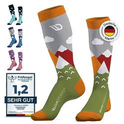 Diasports Skisocken Kinder aus Merinowolle | Warme Merino Thermosocken | Ski Kniestrümpfe für Mädchen & Jungen | Dicke Wintersocken für Kinder | Schneesocken in 4 Farben (Grün, 27-30) von Diasports