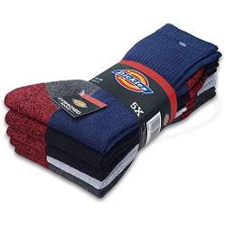 Dickies® CUSHIONED CREW Work Socks Herren Arbeitssocken Business Socken Strümpfe Größe 39-50 (41-45, 5 Paar Farbmix) von Dickies