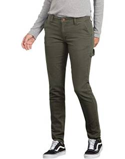 Dickies, Damen, Dickies Zimmermannshose, enge gerade Passform, RNSD MOSSGRN, 26 von Dickies