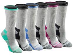 Dickies Damen Dri-tech Advanced Moisture Wicking Crew Socken, Grau Sortiert (6 Paar), Shoe Size: 10-13 (6er Pack) von Dickies