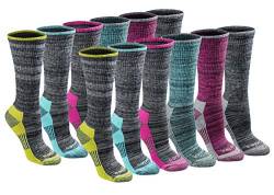 Dickies Damen Dri-tech Moisture Control Crew Multipack Socken, Schwarz meliert (12 Paar), Shoe Size: 6-9 (24er Pack) von Dickies