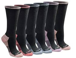Dickies Damen Dritech Advanced Moisture Wicking Crew (6/12er-Pack) Socken, Schwarz mit bläulichem Muster (6 Paar), Shoe Size: 6-9 (12er Pack) von Dickies