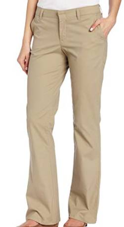 Dickies Damen Flat Front Stretch Twill Pant Slim Fit Bootcut Khakis, Desert Sand, 36 Kurz von Dickies