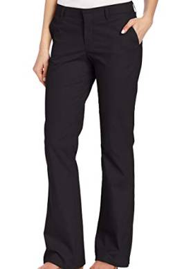 Dickies Damen Flat Front Stretch Twill Pant Slim Fit Bootcut Khakis, schwarz, 38 von Dickies